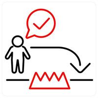 Challenge Accepted icon concept in red bold line color vector