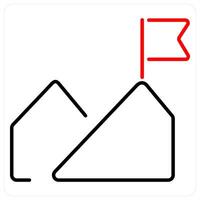 Mission icon concept in red bold line color vector