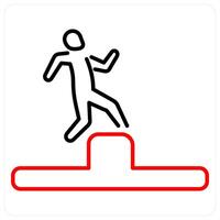 Obstacle icon concept in red bold line color vector