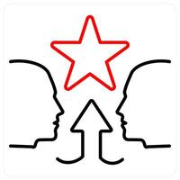 Contenders icon concept in red bold line color vector