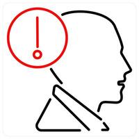 Fear icon concept in red bold line color vector