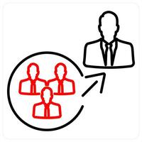 Out Of Comfort Zone icon concept in red bold line color vector