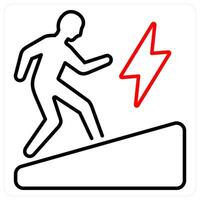 Determination icon concept in red bold line color vector