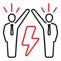 Rivalry icon concept in red bold line color vector