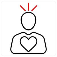 Donor icon concept in red bold line color vector