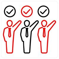 Volunteers icon concept in red bold line color vector