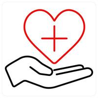 Medical Care icon concept in red bold line color vector