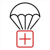 Humanitarian Aid icon concept in red bold line color vector