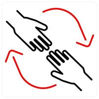 Help icon concept in red bold line color vector