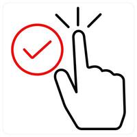 Selected icon concept in red bold line color vector