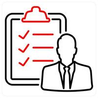 Checklist and list icon concept in red bold line color vector