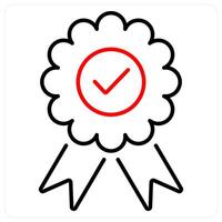 Validate icon concept in red bold line color vector