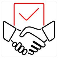 Agreement icon concept in red bold line color vector