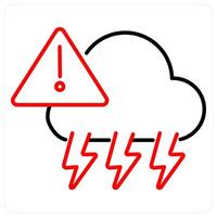 Extreme Weather icon concept in red bold line color vector