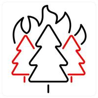 Wildfire icon concept in red bold line color vector