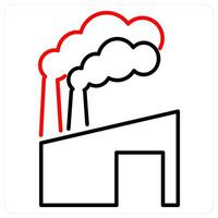 Air Pollution icon concept in red bold line color vector