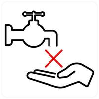 No Water icon concept in red bold line color vector