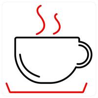 Coffee icon concept in red bold line color vector