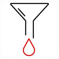 Filter icon concept in red bold line color vector