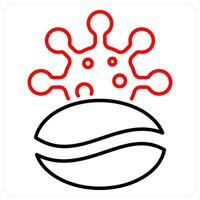 Caffine icon concept in red bold line color vector