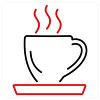 Espresso icon concept in red bold line color vector
