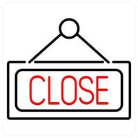 Close icon concept in red bold line color vector