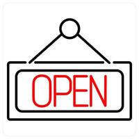 Open icon concept in red bold line color vector