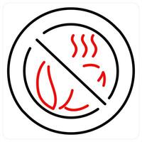 No Caffeine icon concept in red bold line color vector