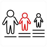 Equity icon concept in red bold line color vector