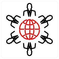 Culture icon concept in red bold line color vector