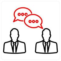 Conversation concept in red bold line color vector