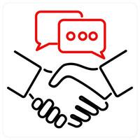 Relationships icon concept in red bold line color vector