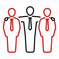 Friendship icon concept in red bold line color vector