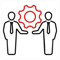 Community Development icon concept in red bold line color vector