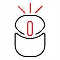Mouse icon concept in red bold line color vector