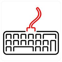 Keyboard icon concept in red bold line color vector
