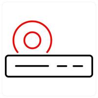 CD Player icon concept in red bold line color vector