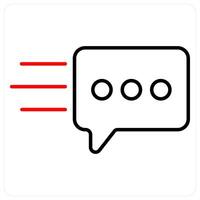 Message icon concept in red bold line color vector