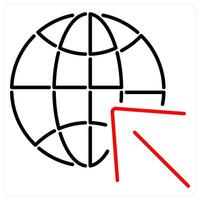 Website icon concept in red bold line color vector
