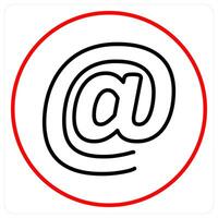 At The Rate icon concept in red bold line color vector