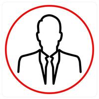 Profile icon concept in red bold line color vector