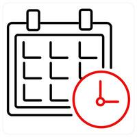 Appointment icon concept in red bold line color vector