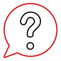 Query concept in red bold line color vector