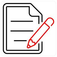 Contact Form icon concept in red bold line color vector