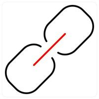 Link icon concept in red bold line color vector
