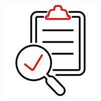 Evaluation icon concept in red bold line color vector