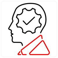 Interpretation icon concept in red bold line color vector
