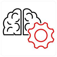 Logic icon concept in red bold line color vector