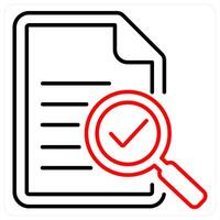 Evidence icon concept in red bold line color vector