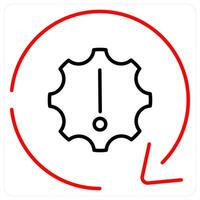 Problem icon concept in red bold line color vector